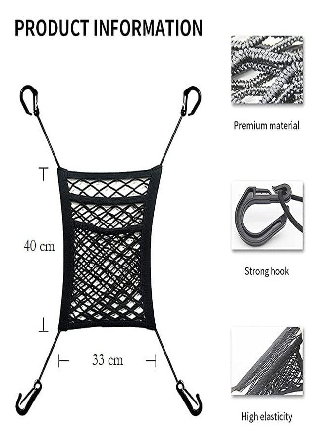 TINSICO 3-Layer Car Mesh Organizer | Elastic car net Between Seats, Pet Barrier Net of Backseat Kids Children Dog - Image 2